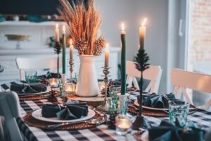taper candles for a dining table decoration