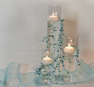 DIY wedding floating candles decoration with beads 