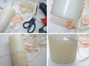 materials for decorating wedding candles 