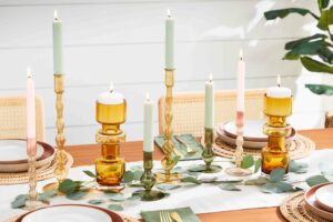 aroma candles in stylish candlesticks 