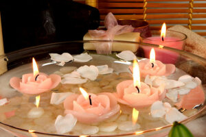 floating candles for relaxing mood