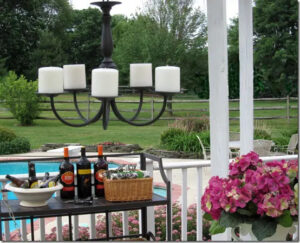 outdoor candle chandelier 