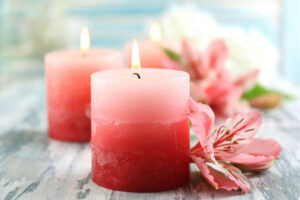 scented pillar candles to create the perfect atmosphere 
