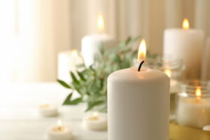 reduce stress with burning scented candles 