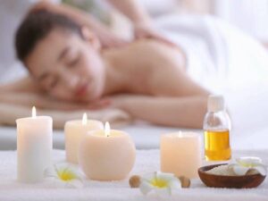relaxing aroma candles during the spa session 