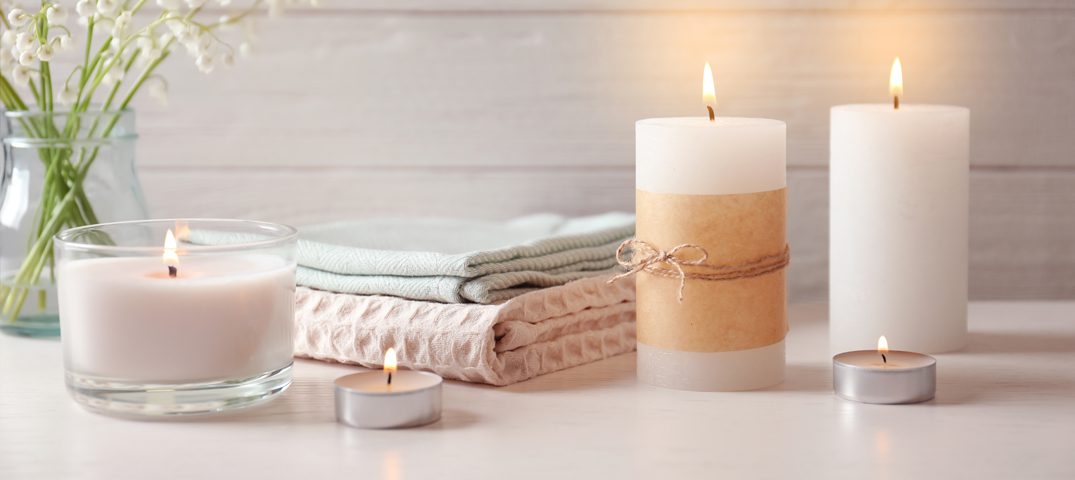 relaxing burning candles