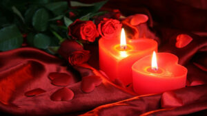 rose smell romantic candles 