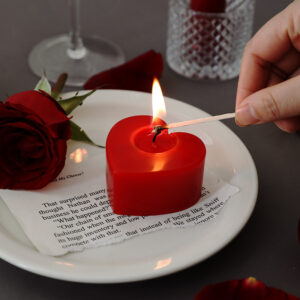 scented romantic red heart shape candle 
