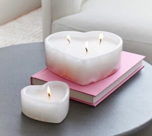 vanilla scented heart romantic candles 