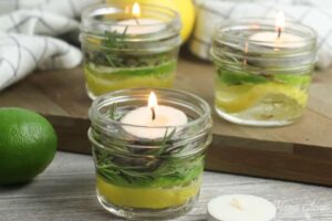 Basil and lime aroma tealight candles