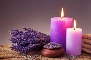 Purple relaxing candles 
