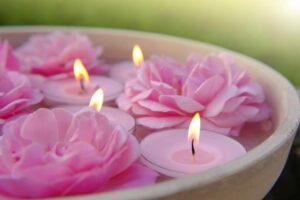 floating pink candles for summer nights 