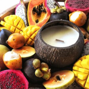 tropical fruits scented candles 