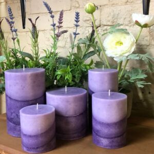 Lavender scented pillar candles 