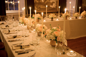 Taper candle wedding centerpieces