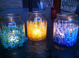 painted candle jar design ideas 