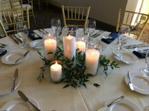 pillar candle wedding centerpieces