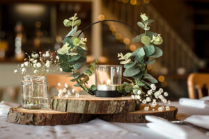 rustic wedding decor with candles