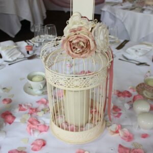 wedding candles in birdcage