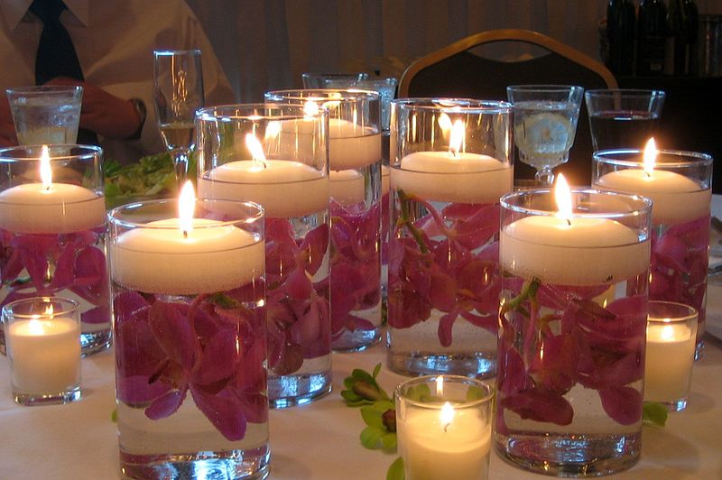 DIY floating candle centerpiece
