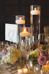 Floating candles for wedding table decoration