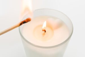 burning soy wax candle 