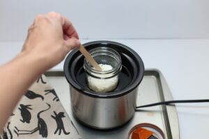 wax heating for DIY floating candle 