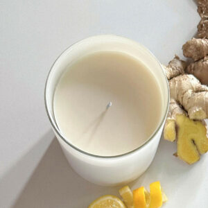 Ginger smelling candle in a jar 