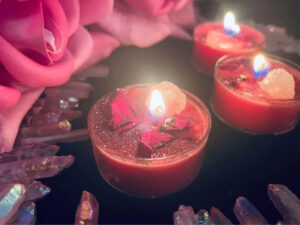 Rose scented candles