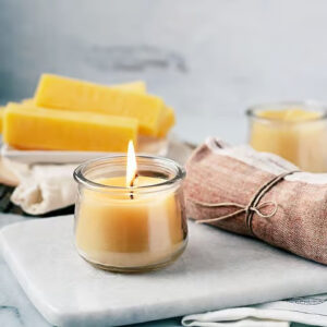beeswax candle in a jar 