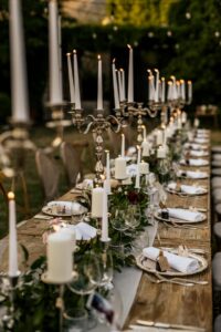 taper candles for wedding table decor 