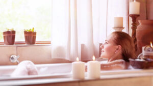 turn your bathroom into a spa with aroma candles