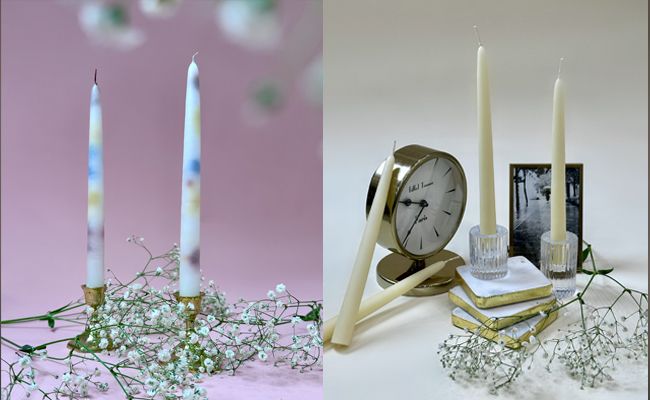 The elegance of taper candles