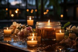 create romantic atmosphere with aromatherapy candles 