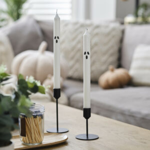 taper white candles for Halloween decorations 