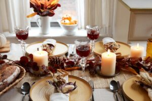 Candlelit Thanksgiving table 