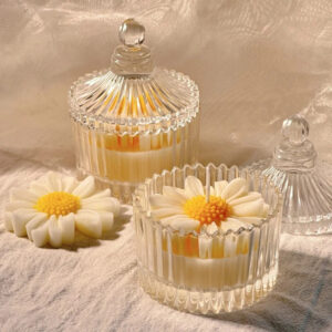 flower glass jar scented candle for home decoration