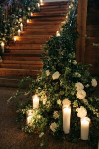 pillar candles for wedding hall stairs decoration 