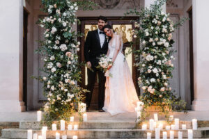 pillar wedding candles for photo backdrop 