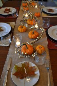 tealight candles for Thanksgiving table decoration 