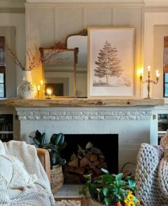 beautiful fireplace for winter decoration 