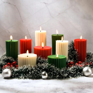 colorful Christmas candles 