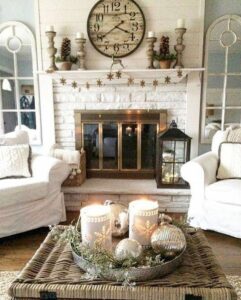 fireplace decorating ideas with candles 