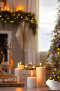 pillar candles for Christmas decorations 