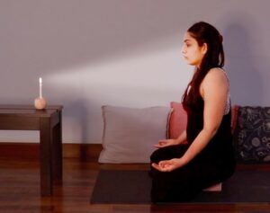 tratak meditation with taper candle 