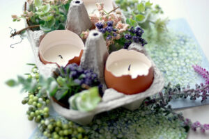 DIY spring decor with candles 