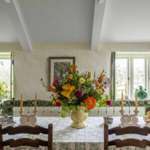 fresh home decoration with seasonal flowers 