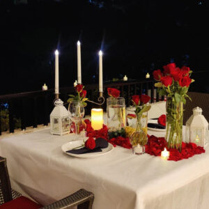 taper candles for romantic dinner decorations