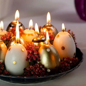 Easter decorations with decorative candles 