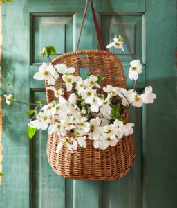Easter door decoration with dogwood 